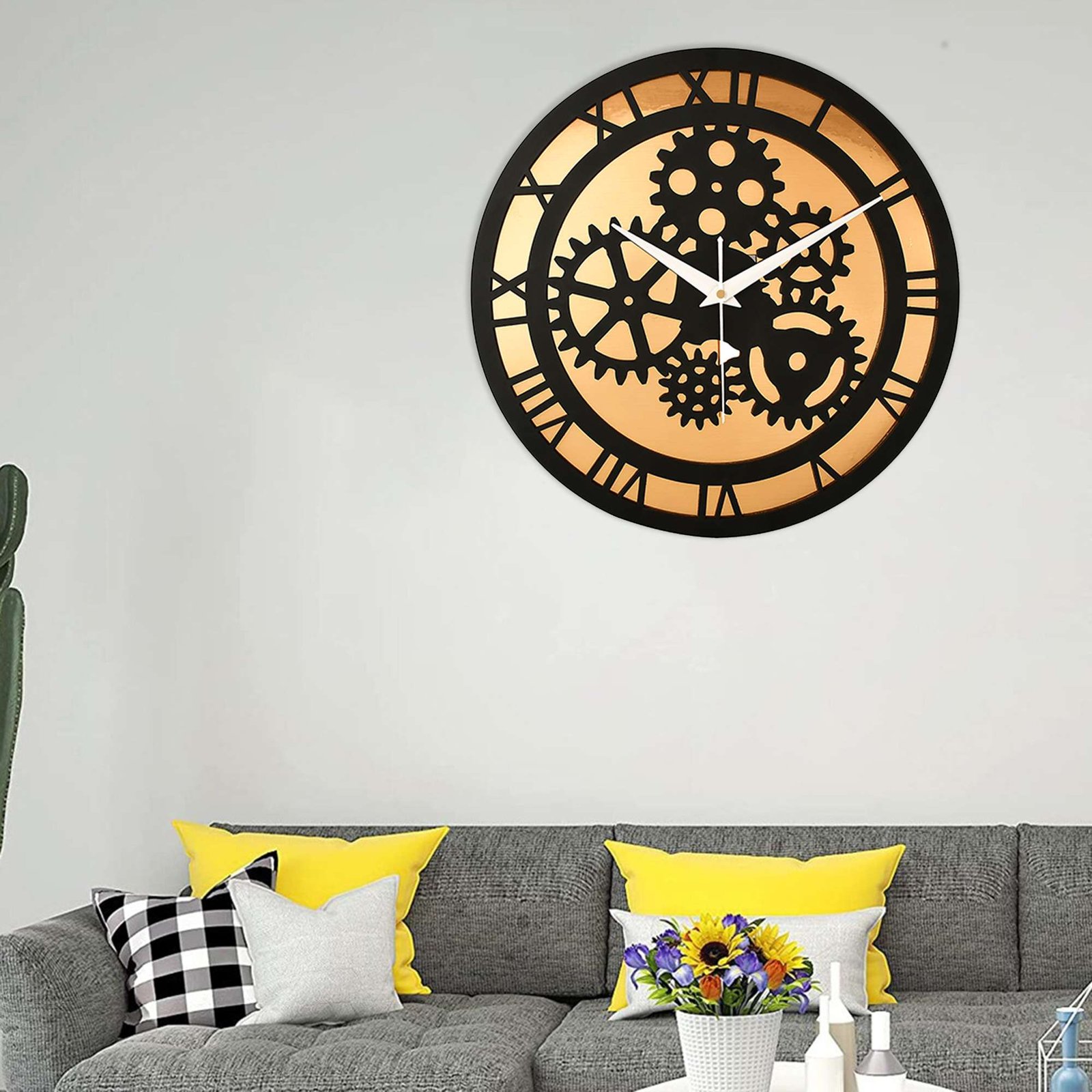 Wooden Silent Non-Ticking Wall Clock for Home Stylish Latest Designer Wall Clock for Home Living Room Bedroom Office Hall